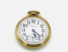 Hamilton 16s 21j Railroad 992E Montgomery Dial Pocket Watch WORKING GOLD FILLED