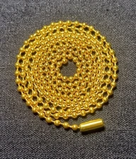 Gold Color Military 2.4mm Ball Bead Fashionable Dog Tag Chain Necklace FreeShip