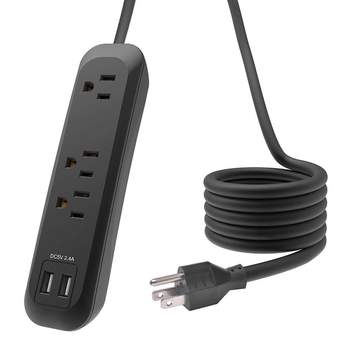 USB Power Strip Surge Protector Wall Outlet with Long Extension Cord 3 Outlet...