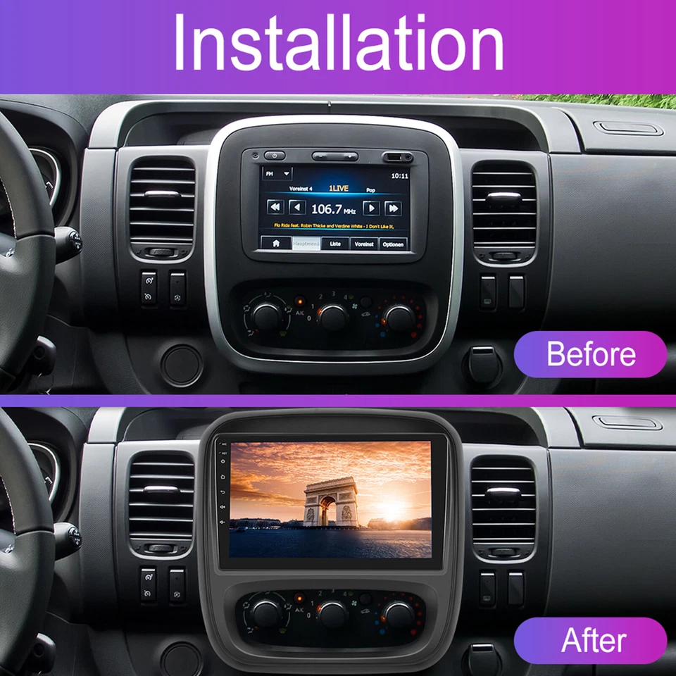 4+64GB 8Core CarPlay Android13 Autoradio Für Opel Vivaro B GPS Navi WIFI EQ - Bild 3 von 4