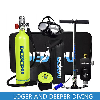 #ad DEDEPU Scuba Diving Kit Full Face Snorkel Mask 1L Air Oxygen Tank Underwater US $211.52