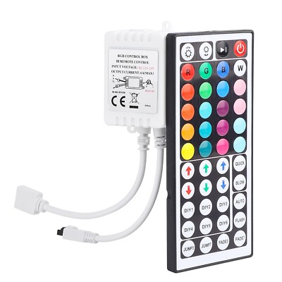 RGB LED Controller 44 Keys IR Remote Control for 12V/24V LED Strip Light 4 Pin
