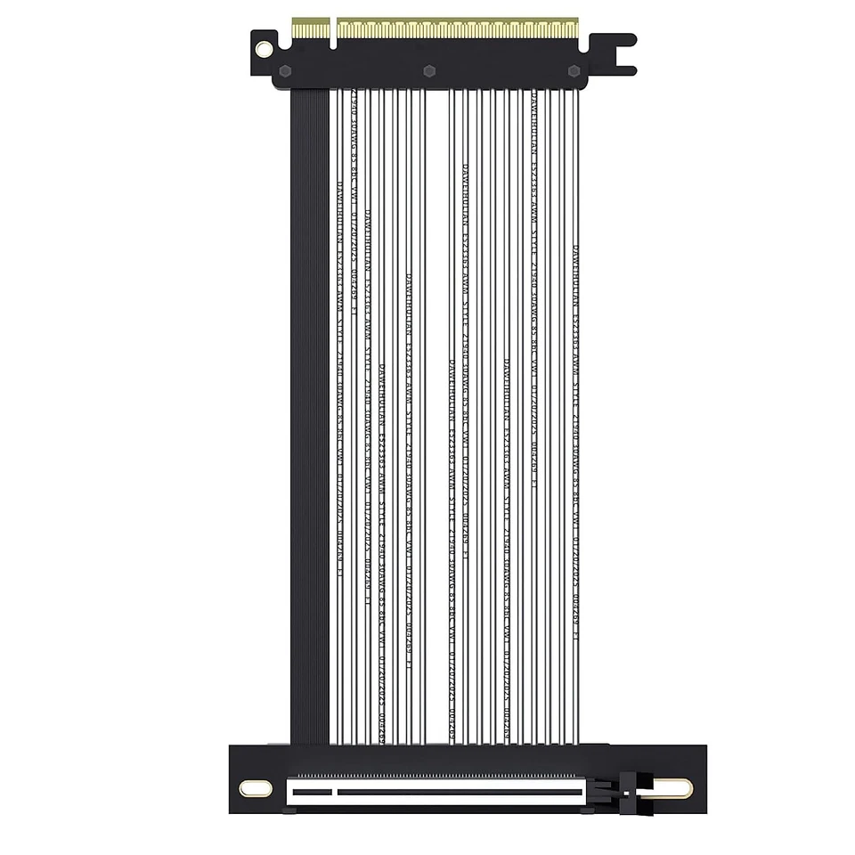 GPU Gen 4/5.0 Riser Cable - 3 Versions - 200mm - White/ Black/Silver Extra Flex - Image 3 of 4