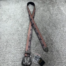 NWT Lucky & Blessed Women's Western American flag Pattern bling buckle XL