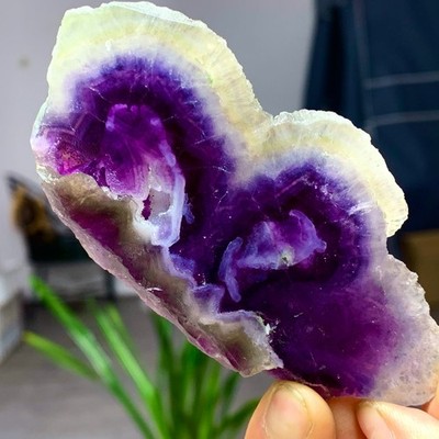105G Natural colored fluorite quartz crystal slab spiritual energy repair