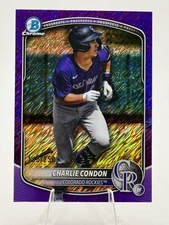 2025 Bowman Chrome Prospects - Charlie Condon Purple Shimmer Color Match /250
