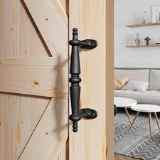 9" Barn Door Pull Handle Rustic Black Cast Iron Grab Gate Handles Easy Install