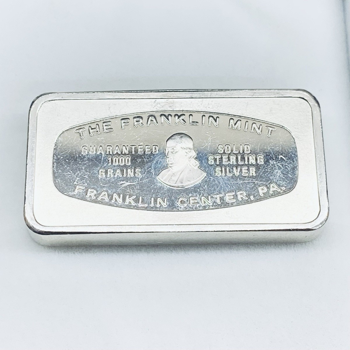 Vintage 1973 Grenada Bank Mississippi Franklin Mint Silver Bar