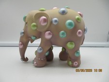 Elephant Pink Polka Dot Whimsical Figurine Pa...