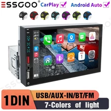 7 Inch Car Stereo Radio Single 1 Din Apple CarPlay AUX-IN USB FM/RDS Bluetooth