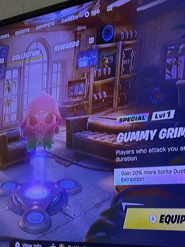 Fortnite Gummy Grim in-Game Cosmetic Item, Special Lvl 1, ID 550