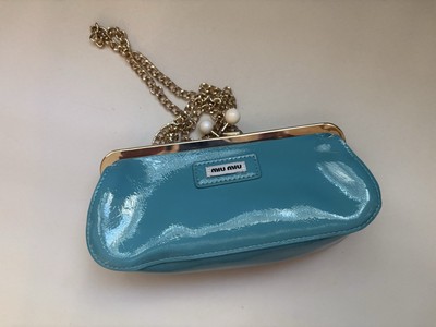 Special! 00s miu miu Turquoise Studs Bag Gift With purchase Miu