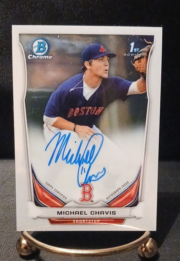 2014 Bowman Draft - Chrome Draft Pick Autographs Michael Chavis #BCA-MIC (AU,...