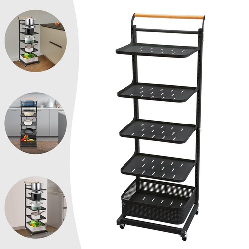 5 Tier Pot Organizer Organization & Storage Multifunctional Pan & Pot Rack Black