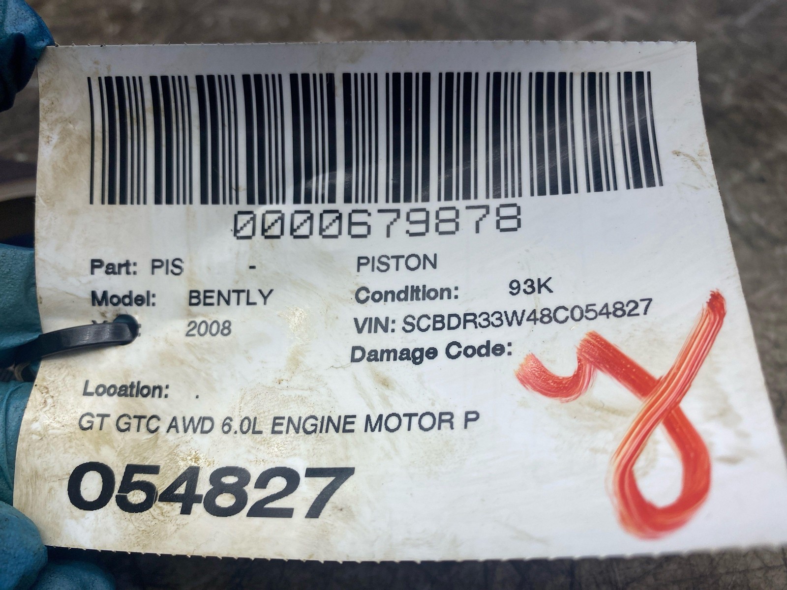 2003-2012 BENTLEY CONTINENTAL GT GTC AWD 6.0L ENGINE MOTOR PISTON CONNECTING ROD