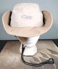 Outdoor Research Hat Tan Brown OR Gore-Tex Seattle Sombrero Rain Waterproof Sz S