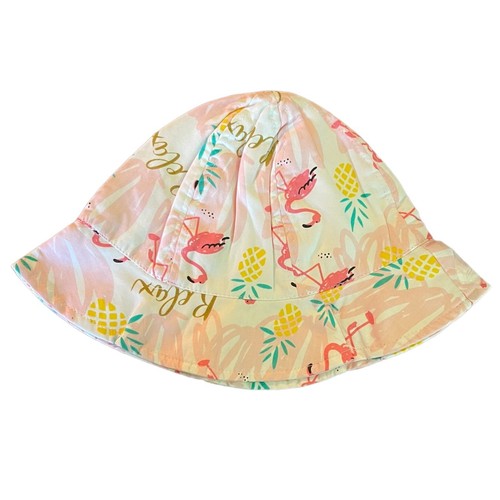 Pink Flamingo & Pineapple Girls Cotton Summer Hat Size 54CM - Picture 2 of 4