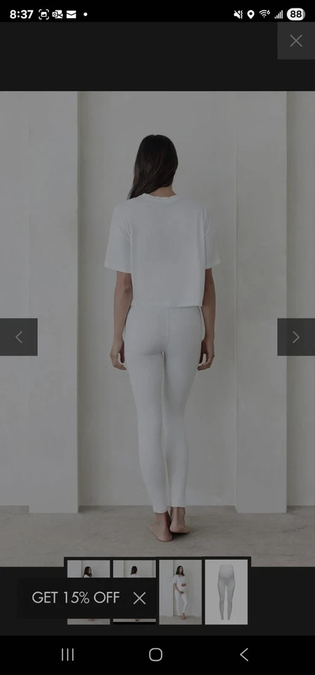 Mono Legging Pantalón de Maternidad Talla Pequeña Marfil Precio de venta sugerido por el fabricante 110 USD Foto 2 de 4