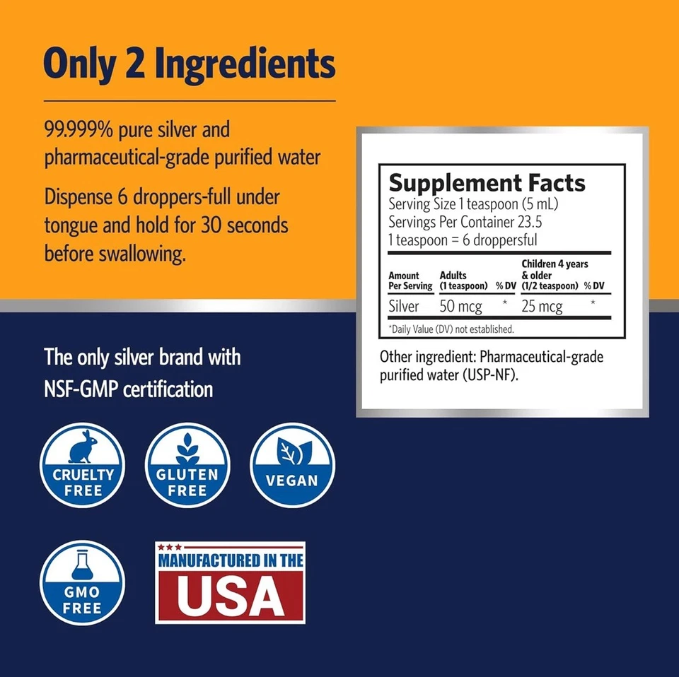 Sovereign Silver Bio-Active Silver Hydrosol 4 oz Exp 2026+ - Image 2 of 4