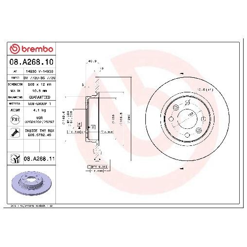 2X Bremsscheibe Vorne FüR Renault Sandero-Stepway BS 09 Bis 26 Brembo D4F732-image