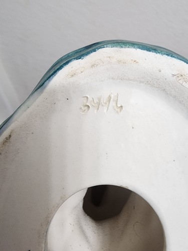 Stangl Keramik Vögel #3446 mittelgroße Henne 7 Zoll grau schwarz mit rotem Wappen & Geflecht - Bild 11 von 15
