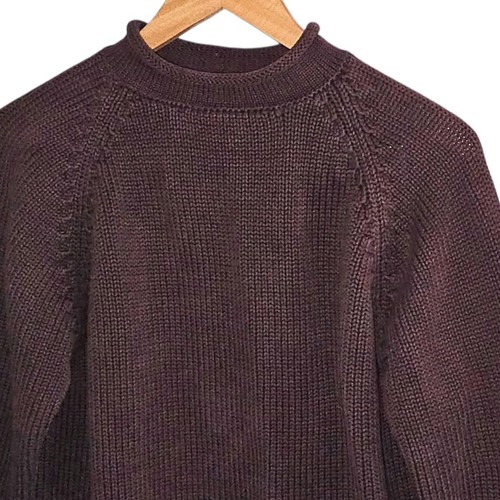 Vintage J Crew Oarsman Roll Neck Heavy Cotton Sweater Chocolate Brown Mens Sz S - Picture 6 of 12