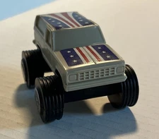 VINTAGE 1982 MATTEL PLASTIC TOY TRUCK FORD BRONCO GRAY DECALS AMERICAN FLAG