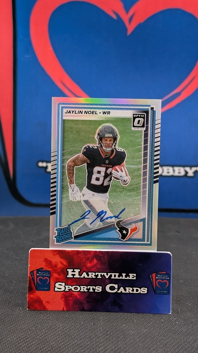 Jaylin Noel 2025 Panini Donruss Rated Rookie Optic Preview Auto 324 Silver Prizm