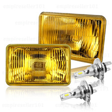 4x6 Halogen Semi-sealed Yellow Original Factory Glass H4 Headlight Bulbs 6055w