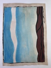 Roy Lichtenstein COA Art Painting Original Drawing Vintage Paper Signed