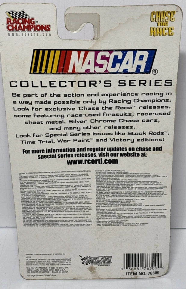 Racing Champions Chase The Race #11 Brett Bodine 2003 1/64 Hooters 20’ aniversario Foto 4 de 4