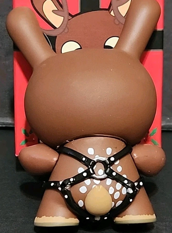 Kidrobot 2008 3" Dunny Naughty Reindeer W/Whip by Chuckboy Holiday Christmas - Image 3 of 4