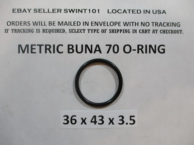 #ad 36mm ID x 43mm OD x 3.5mm thick O ring. Buna 70. Quan 1. $3.75