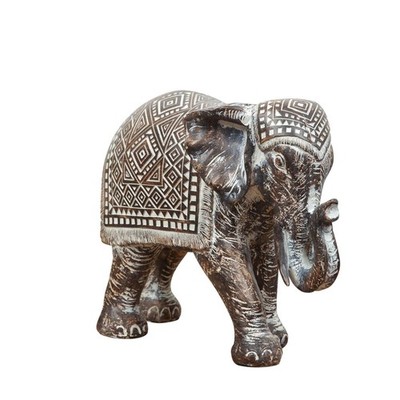 Elefant Figur Aztekenmuster Vintage geschnitzt Holzoptik