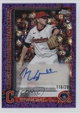 2025 Topps Chrome Update Purple Speckle Refractor 116/299 Nic Enright Auto 15sd