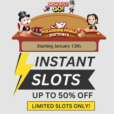    INSTANT COMPLETE    Monopoly Wizarding PARTNER Go Event Full Carry 80K points 