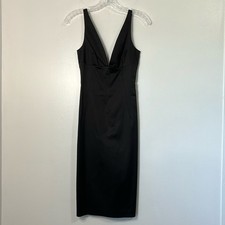 Dolce & Gabbana Black Sheath Midi Cocktail Dress Size 24 38