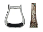 Horse 5" Aluminum Antique Copper Cactus Cactus Engraved Western Saddle Stirrups