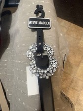 Steve Madden Rhinestone-Buckle Pants Belt Black sz S NWT price - 38