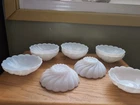 Hazel Atlas Milk Glass Swirl Berry Bowls, Vintage Set of 10
