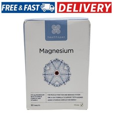 Healthspan Magnesium 375mg Supplements | 90 Tablets 0.29 per thousand milligrams
