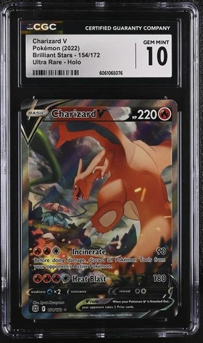 Charizard V 154/172 Ultra Rare Holo Brilliant Stars Pokemon CGC 10 Gem Mint *076