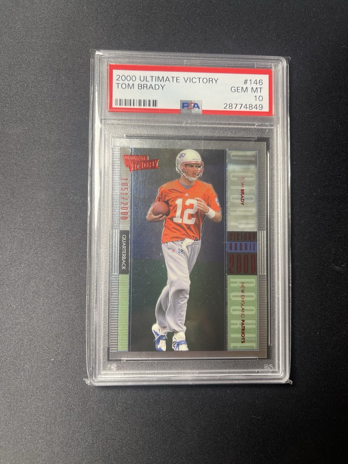 TOM BRADY ROOKIE 2000 Ultimate Victory #146 PSA 10 GEM MINT RED #/2000 RARE