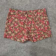 Willi Smith Chino Shorts Womens 8 Pink Floral Twill Summer Casual Flirty Y2K