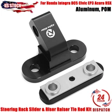 For Honda Civic EP3 2001-05 Steering Rack Slider Riser Raiser Tie Rod Kit Black