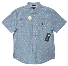 U.S. Polo Assn. #11860 NEW Men's 100% Cotton Short Sleeve Button Up Woven Shirt
