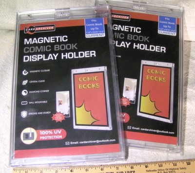 Lot of 2 Card Archiver Magnetic Comic Book Display Holder wall mountable