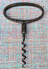 Antique Steel Corkscrew – Rare Oval Handle, Late 19th Century