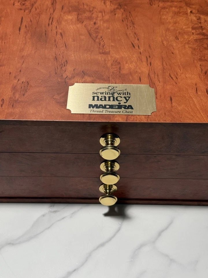 Madeira Treasure Chest Wooden Sewing Thread Kit Storage Box Rayon Vintage - Image 3 of 4