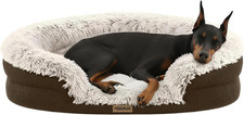Fluffy Orthopedic Dog Bed for Extra Large Dogs, Calming Plush Sofa Bed with Curv